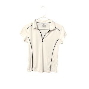 Slazenger White Short Sleeve Golf Polo w/Black Trim